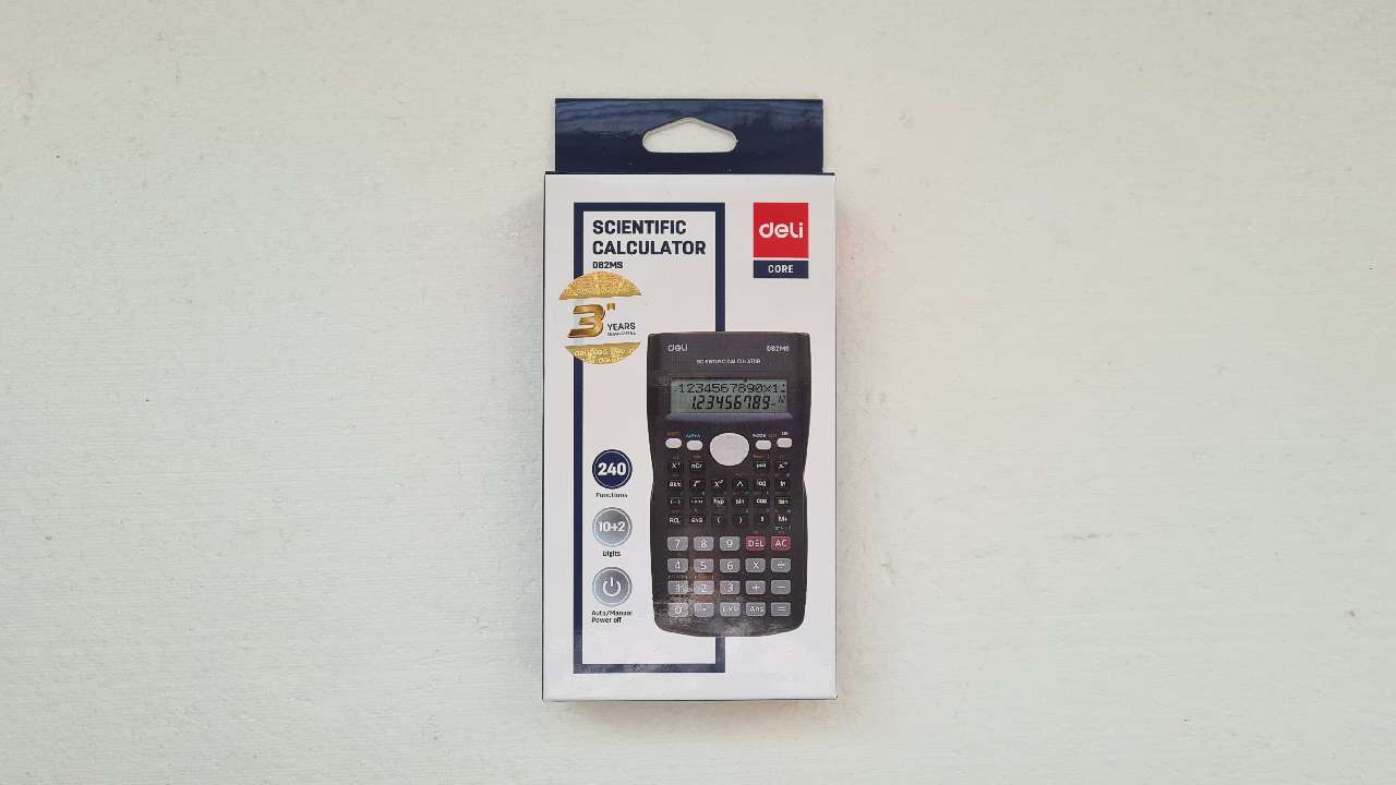 SZÁMOLÓGÉP DELI, TUDOMÁNYOS, 240 FUNKCIÓ D82 MS, FEKETE