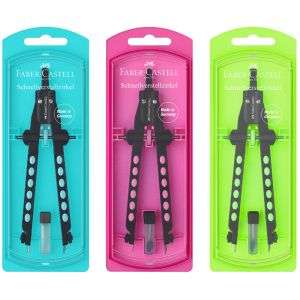 KÖRZŐ KÉSZLET FABER CASTELL, GYORSBEÁLLÍTÓVAL, FACTORY, NEON