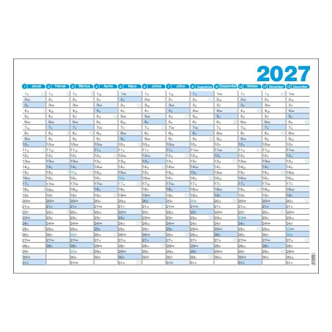 PLAKÁTNAPTÁR 2027 A/2 TERVEZŐ NYOMELL, 150 G/M2 OFSZET 2+0 SZÍN