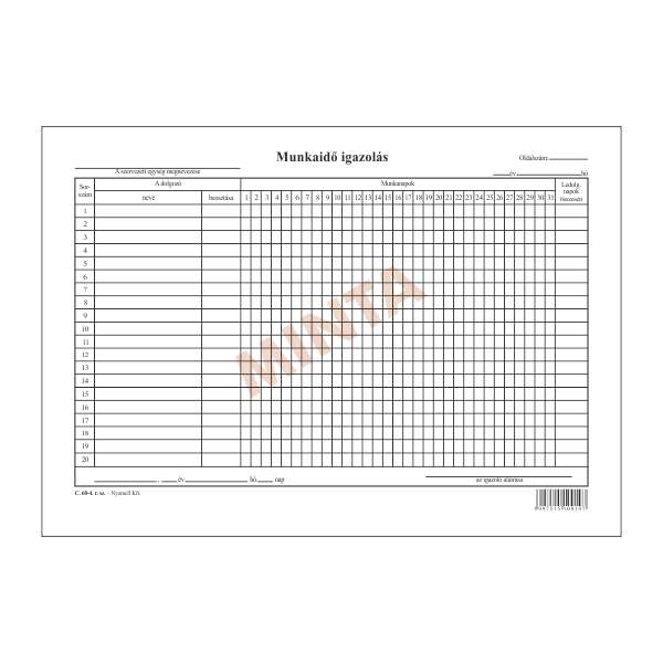 C.60-4 MUNKAIDŐ IGAZOLÁS