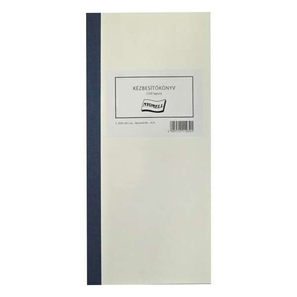 C.5230-29 KÉZBESITŐKÖNYV 130*297 MM, ÁLLÓ, 100 LAPOS