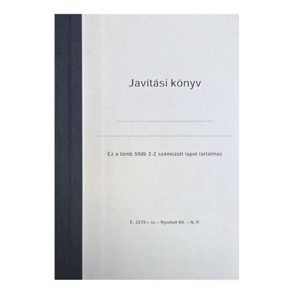 E.2279 K.GK.JAVITÁSI KÖNYV