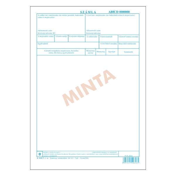B.10-01/V SORSZ.SZÁMLA A/4, ÁLLÓ, 5 PLD