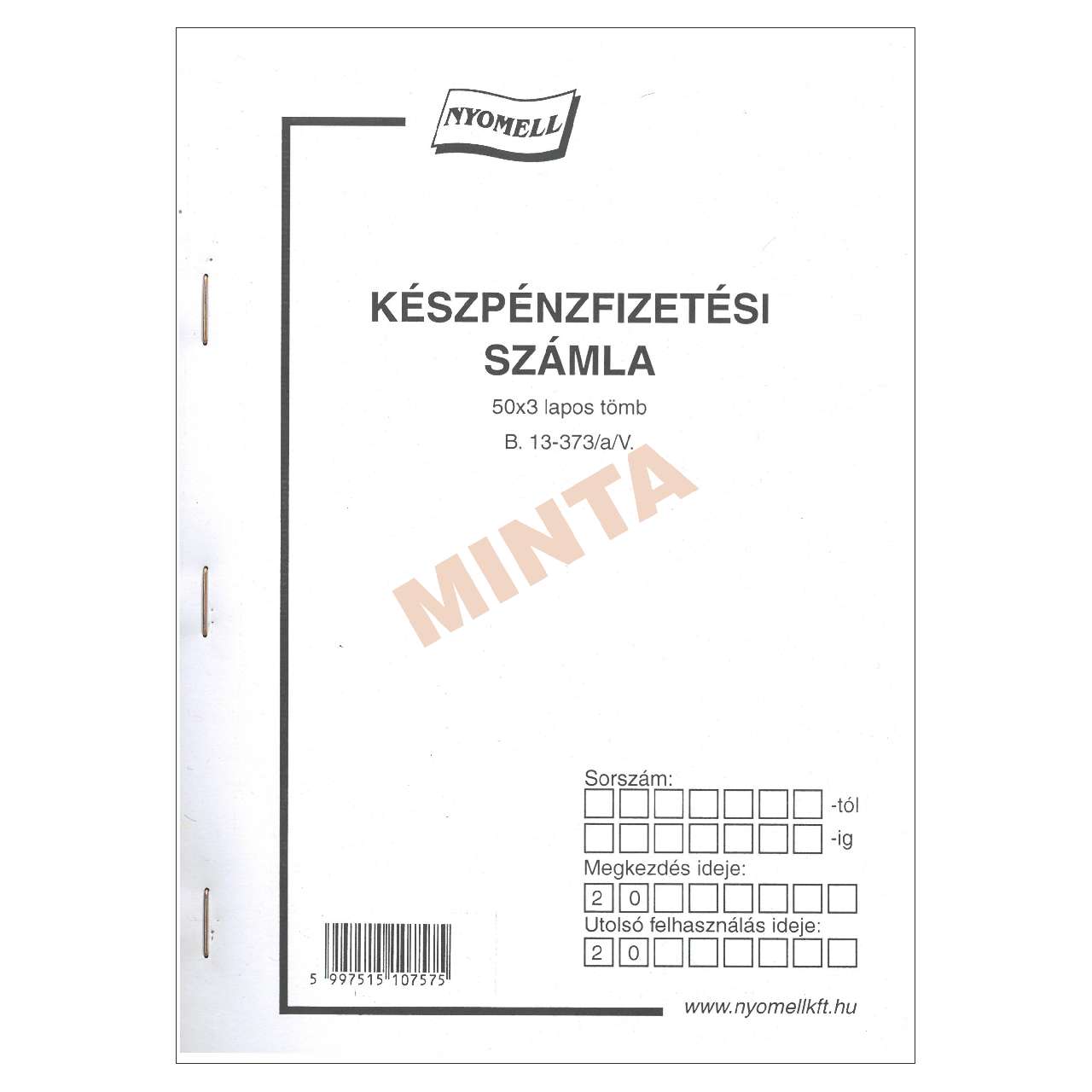B.13-373/A/V KP. SZÁMLA, 50x3 PÉLDÁNYOS, A/5