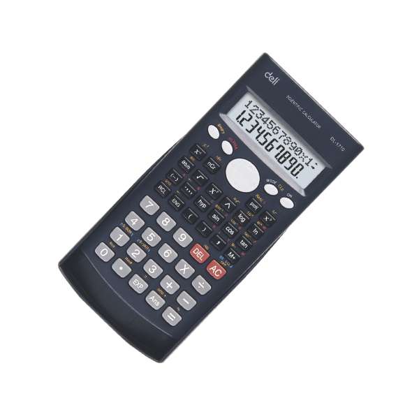 SZÁMOLÓGÉP DELI, TUDOMÁNYOS 240 FUNKCIÓ 10+2 DIGIT, 2 SOROS KIJELZŐ, FEKETE